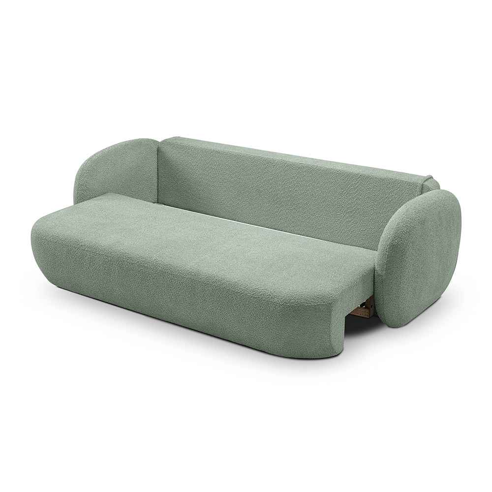 Olemo Sofa Bed 142x200, Modern Style, Abriamo Fabric – with doors open