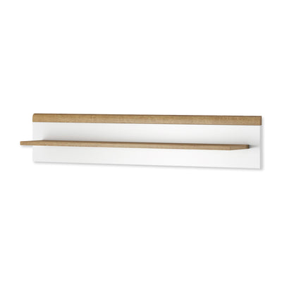 Półka Lato ścienna 107 × 20 cm w stylu skandynawskim – dąb riviera i biel, minimalistyczna forma – zdjęcie główne | Pillovely