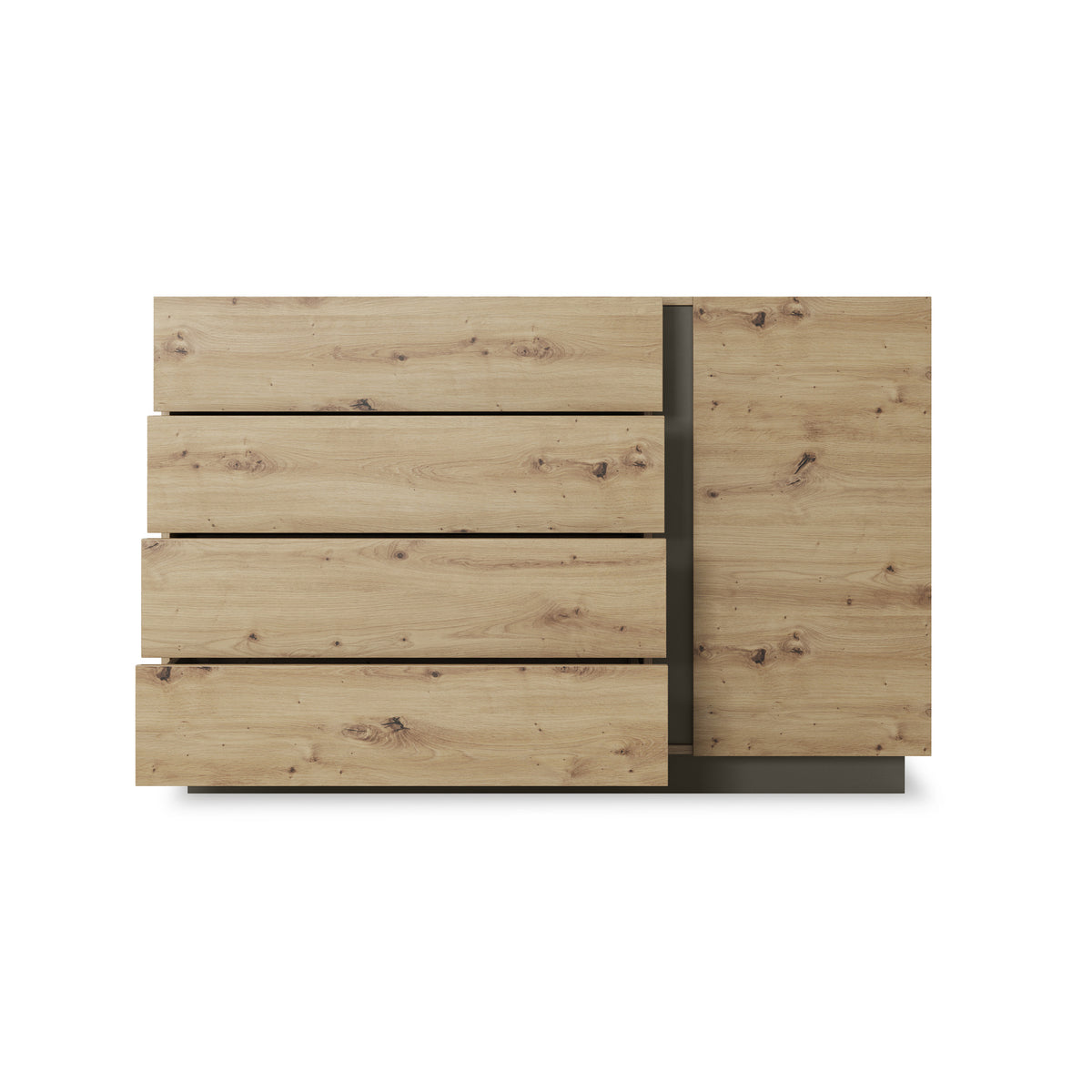 Komoda Armelia 138x91 w stylu minimalistycznym – z otwartymi frontami