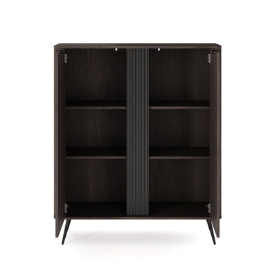 Komoda wysoka 2-drzwiowa 113x134 w stylu soft loft | Velia