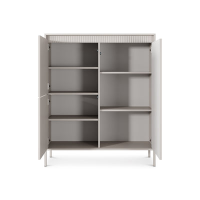 Komoda Senra 3-drzwiowa 104x123 w stylu japandi – z otwartymi frontami
