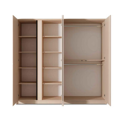 Szafa Dust 4-drzwiowa 223x210 cm w stylu minimalistycznym – z otwartymi frontami