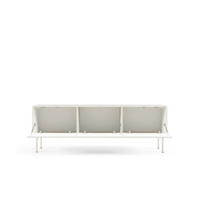 MuzZI TV Unit 147x51, Modern Style – with doors open