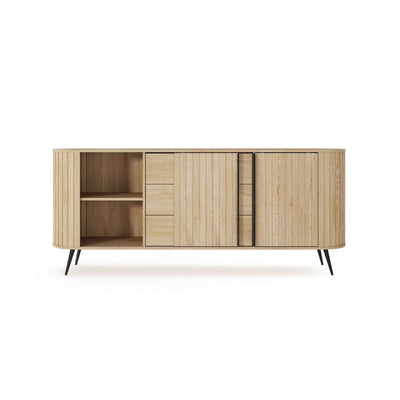 Llovia Sideboard with Sliding Doors and Drawers 196x82, Modern Style
