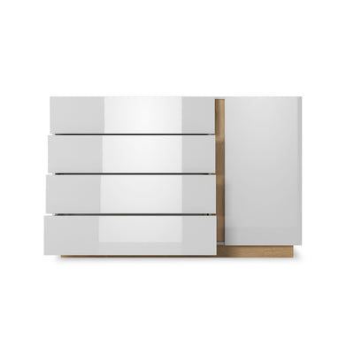 Komoda Armelia 138x91 w stylu minimalistycznym – z otwartymi frontami