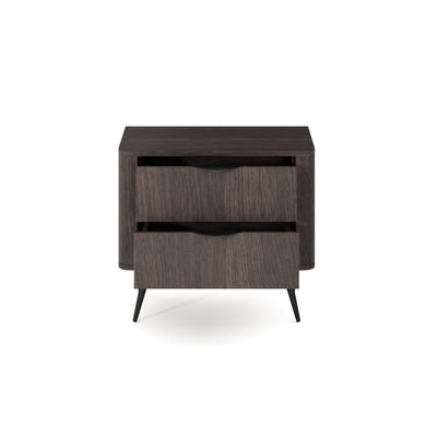Velia Bedside Table with 2 Drawers 63x55 cm, Soft Loft Style – with doors open