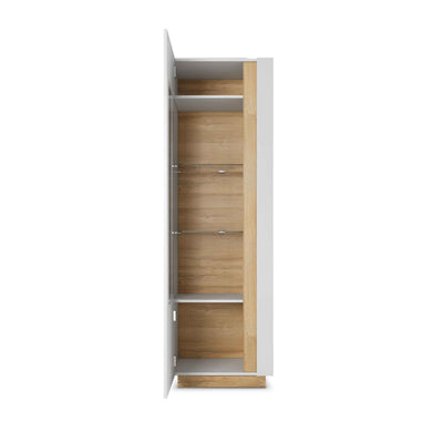 Witryna Armelia przeszklona 60x194 cm w stylu nowoczesnym – z otwartymi frontami