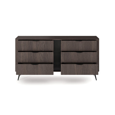 Komoda Velia z 6 szufladami 163x81 w stylu soft loft – z otwartymi frontami