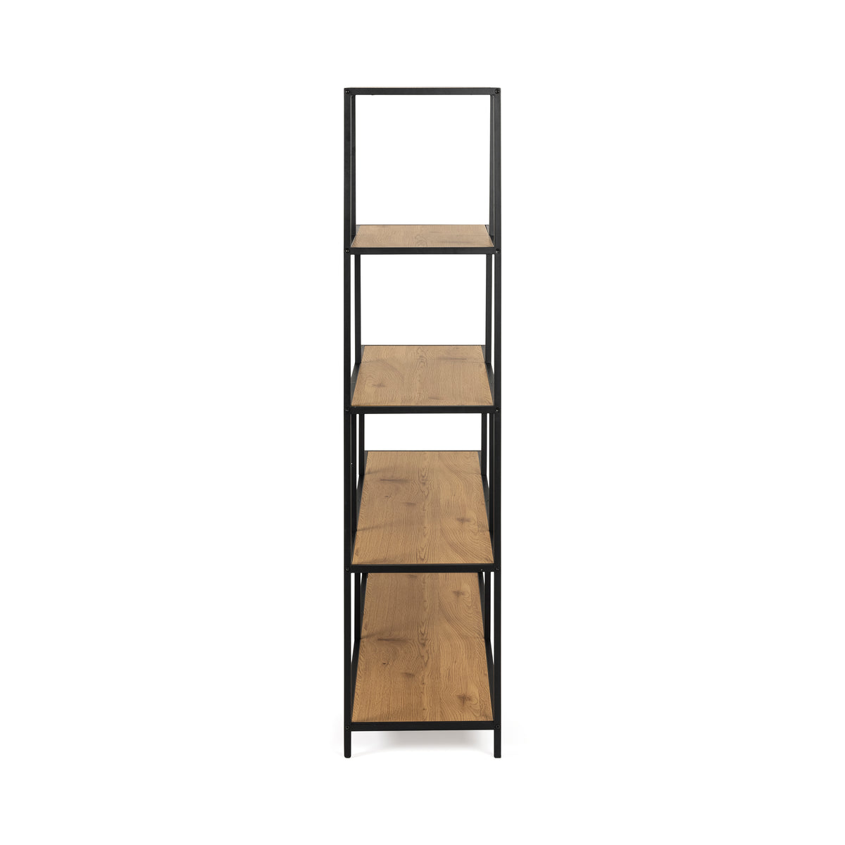 Étagère Skeleto 135x150 Chêne Sauvage, vue de côté – étagère ouverte d'une profondeur de 35 cm
