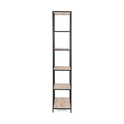 Étagère Skeleto 77 x 185, chêne Sonoma, vue de profil – étagère élancée d'une profondeur de 35 cm