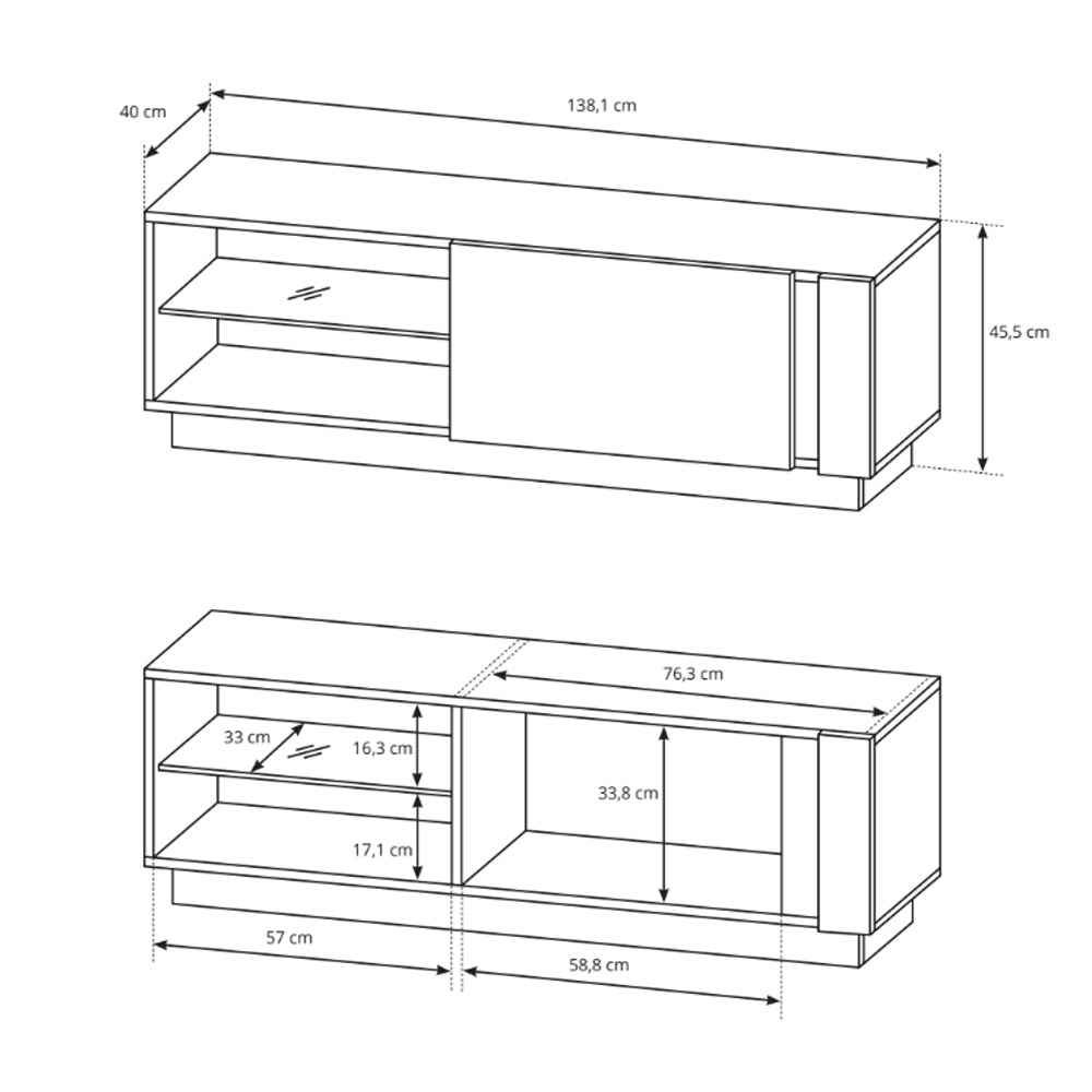 Szafka RTV Armelia 138x46 w stylu glamour – zdjęcie 5