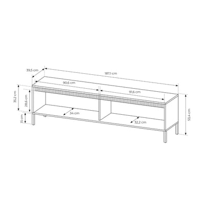 Szafka RTV Senra 2-drzwiowa 187x53 w stylu japandi – zdjęcie 6
