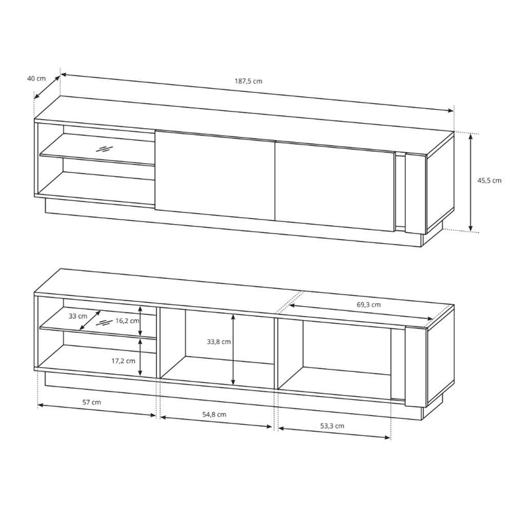 Szafka RTV Armelia 188x46 w stylu glamour – zdjęcie 5