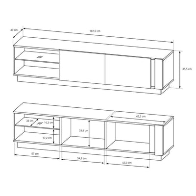 Szafka RTV Armelia 188x46 w stylu glamour – zdjęcie 5