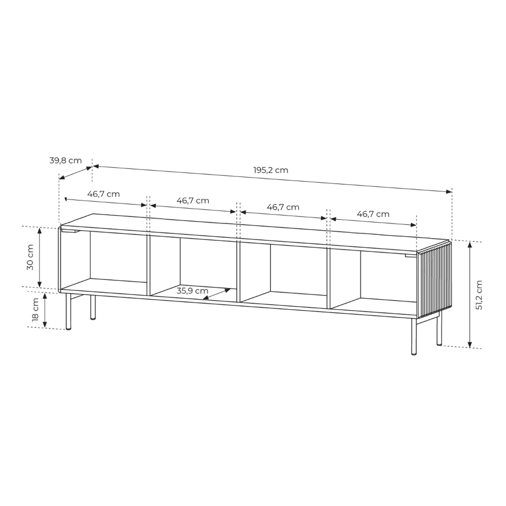Szafka RTV MuzZI 195x51 w stylu nowoczesnym – zdjęcie 6