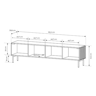 Szafka RTV MuzZI 195x51 w stylu nowoczesnym – zdjęcie 6