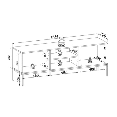 Szafka RTV Lampy pod telewizor 154x56 w stylu nowoczesnym – zdjęcie 5