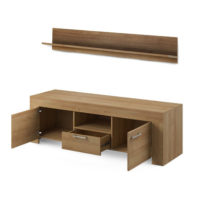 Zestaw RTV z półką 155x50+155x20 w stylu nowoczesnym – model Gorky – zdjęcie 5