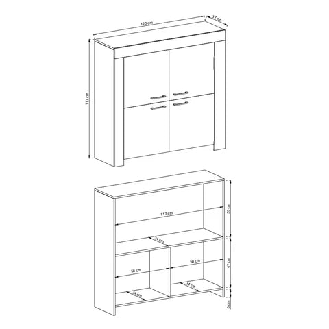 Komoda Gorky do przechowywania 120x117 w stylu skandynawskim – zdjęcie 4