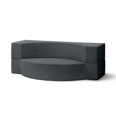 Lunaria Modular Foam Sofa Bed 200 cm, Japandi Style – Graphite Moss (POSO 60)