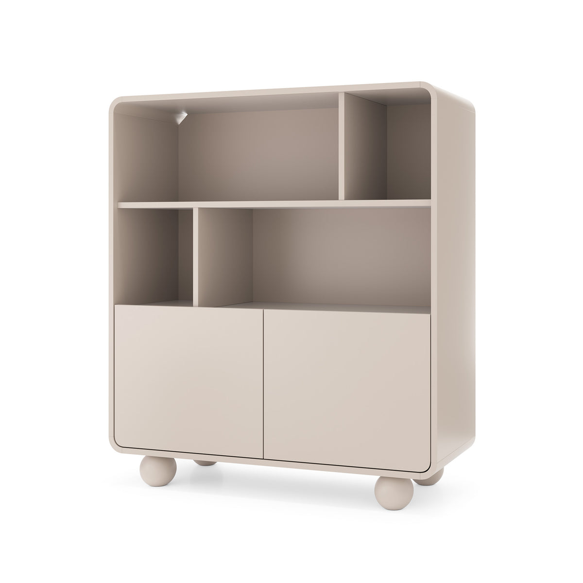 Ballo Bookcase 108x121, Japandi Style – angled view | Pillovely