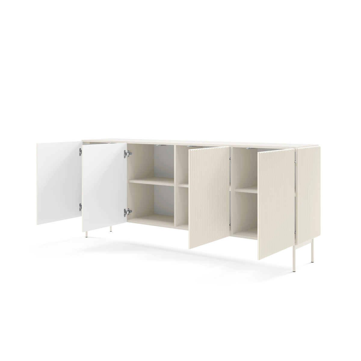 Komoda MuzZI z drzwiami 195x81 w stylu nowoczesnym – z otwartymi frontami