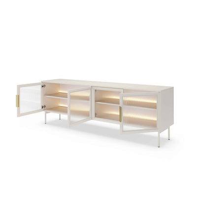 Szafka RTV Lummer 181x62 w stylu nowoczesnym – z otwartymi frontami