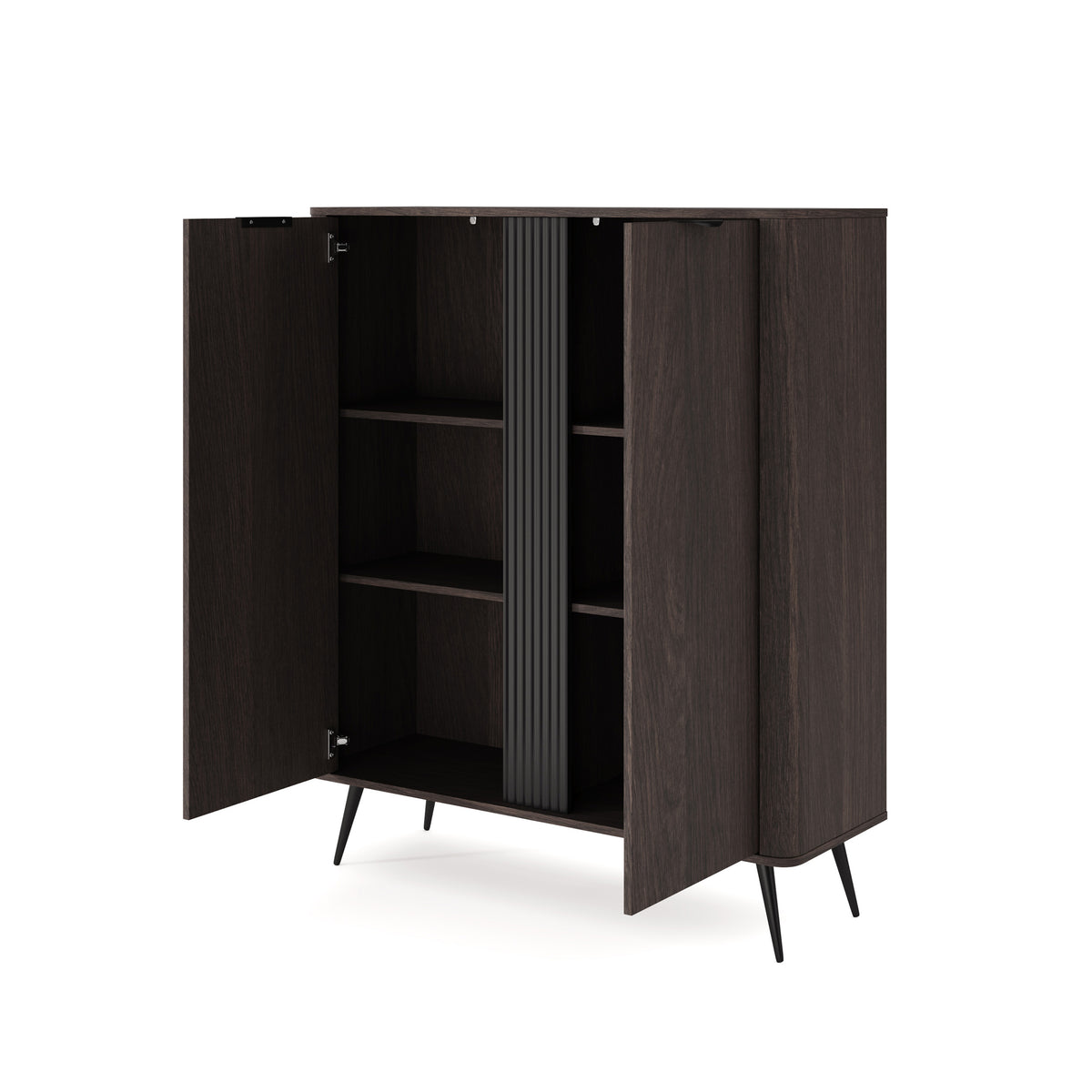 Komoda wysoka 2-drzwiowa 113x134 w stylu soft loft | Velia