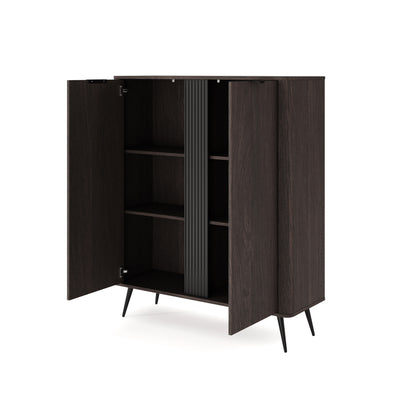 Komoda wysoka 2-drzwiowa 113x134 w stylu soft loft | Velia