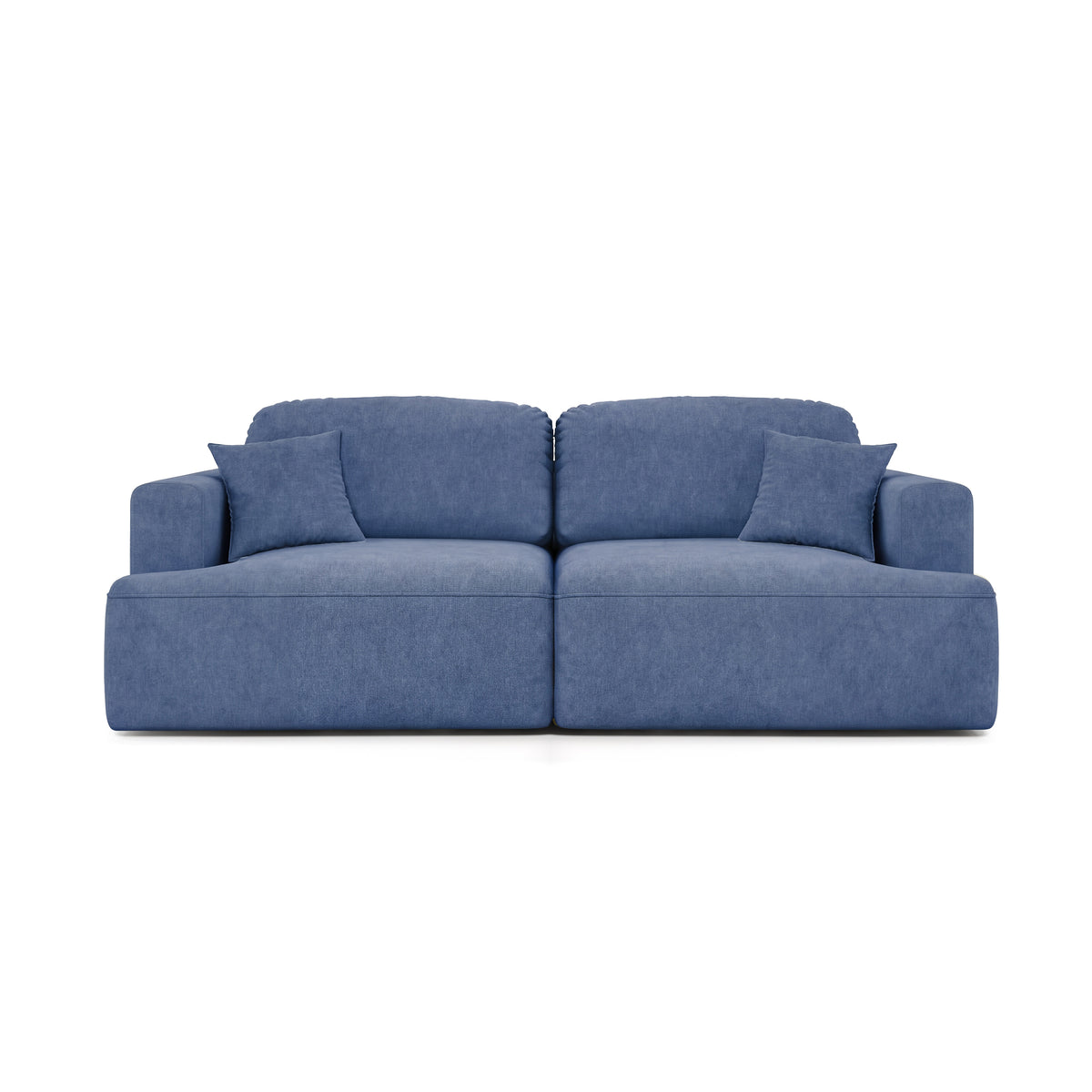 Canapé Senvali 241 cm Bleu Granit (CLOUD 74) – canapé trois places avec mécanisme Automat DL, vue de face