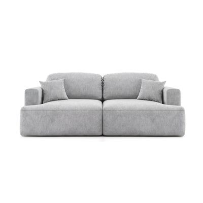 Canapé Senvali 241 cm Pourpre Atténué (CLOUD 82) – canapé avec coussins décoratifs, vue de face