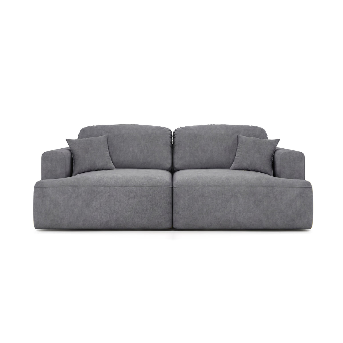 Canapé Senvali 241 cm Graphite Acier (CLOUD 97) – canapé convertible pour dormir au quotidien, vue de face
