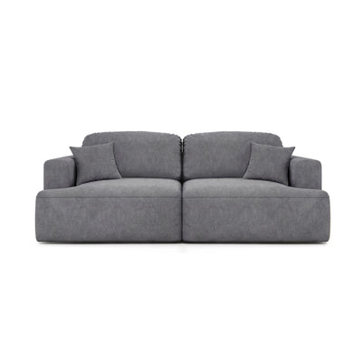 Canapé Senvali 241 cm Graphite Acier (CLOUD 97) – canapé convertible pour dormir au quotidien, vue de face
