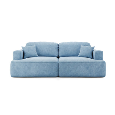 Canapé Senvali 241 cm Lazur Acier (CLOUD 71) – canapé-lit de style bohème, vue de face