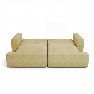 Canapé Senvali 241 cm Sépia Dorée (CLOUD 32) une fois déplié – surface de couchage 198 × 140 cm, canapé pour dormir au quotidien