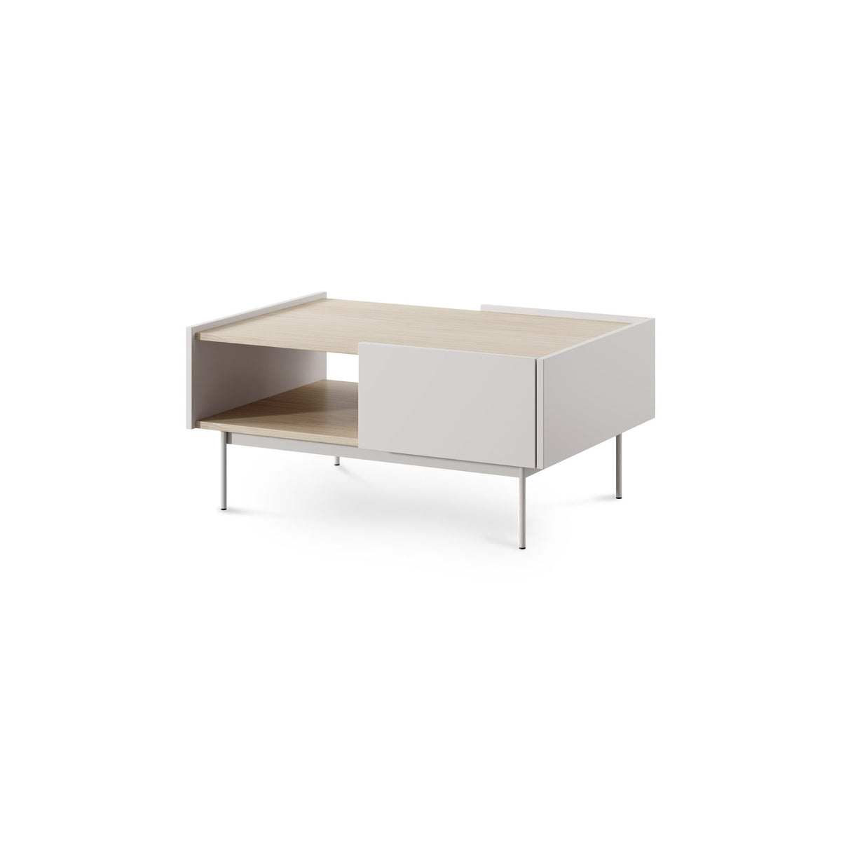 Bema Coffee Table 97x45 cm in Modern Style with Drawer and Shelf – Cashmere