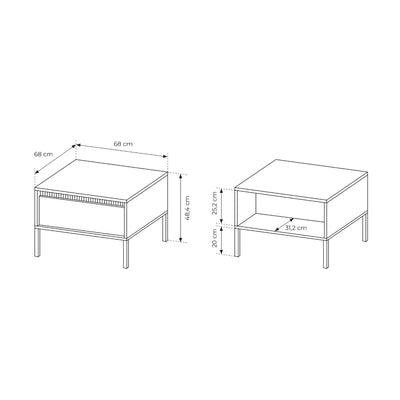 Stolik kawowy Senra 68x48 z szufladą w stylu minimalistycznym – zdjęcie 6