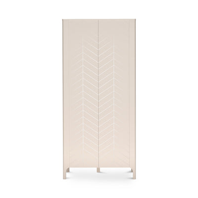 Armoire EKLIPSO 90x197 avec façades à chevrons de style moderne, coloris cachemire - vue de face | Pillovely