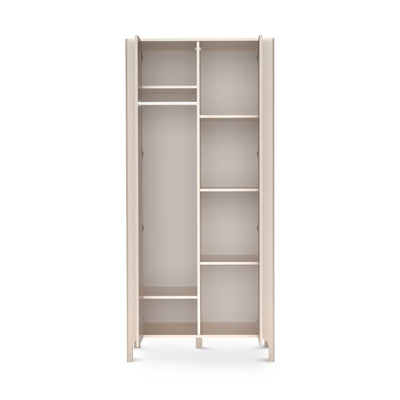 Armoire EKLIPSO 90x197 avec façades à chevrons de style moderne, coloris cachemire - intérieur après ouverture | Pillovely