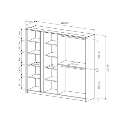 Szafa Dust 4-drzwiowa 223x210 cm w stylu minimalistycznym – zdjęcie 7