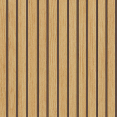 Armoire à chaussures Bambouz 99 x 141 – gros plan sur la façade à lamelles au décor chêne avec des rainures foncées