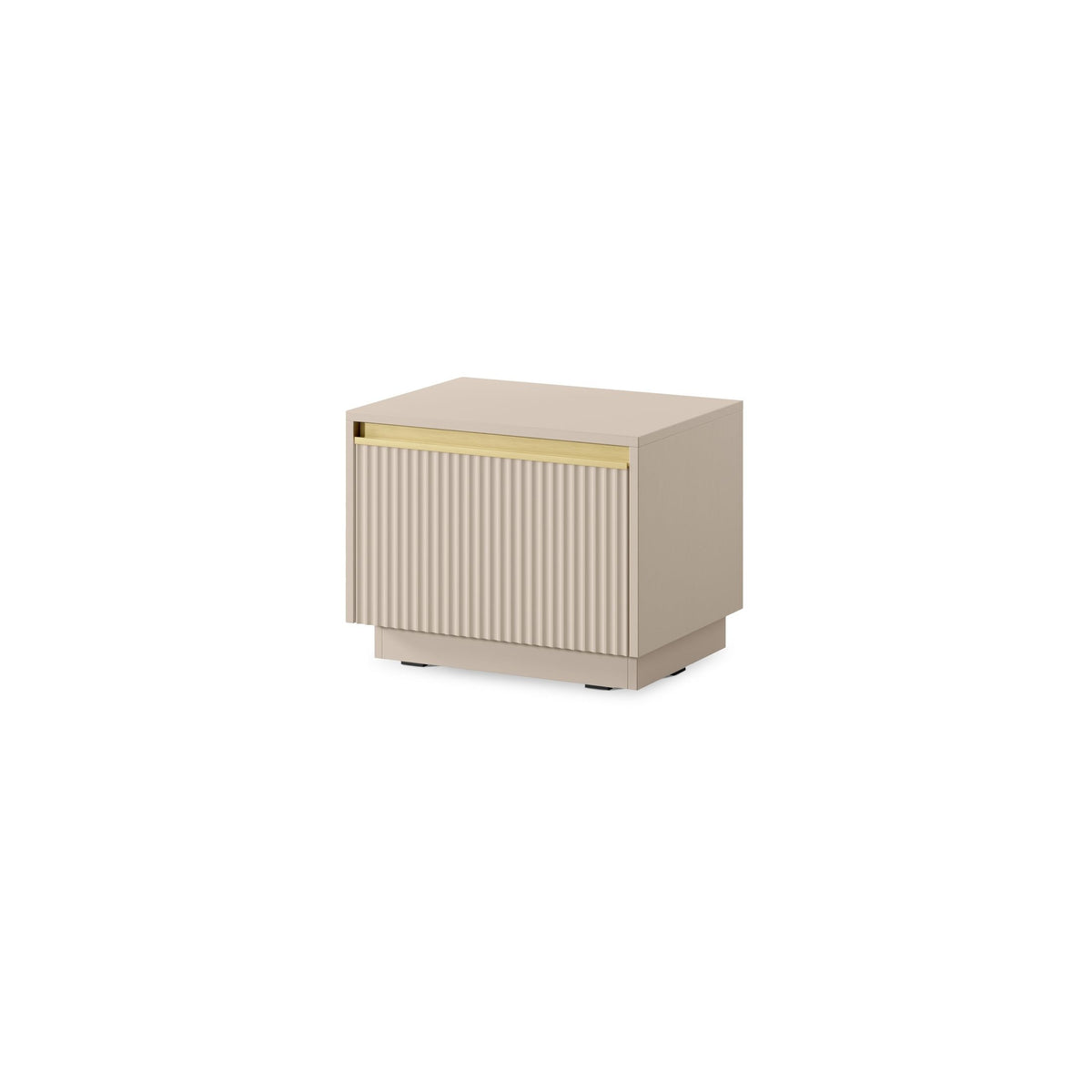 Westa Bedside Table 54x42 cm, Glamour Style – Beige