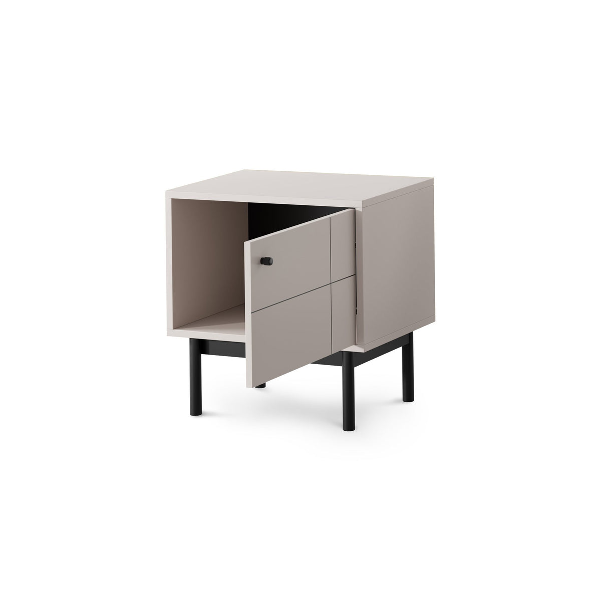Sabi Bedside Table with Cabinet 54x57 cm, Japandi Style – photo 4