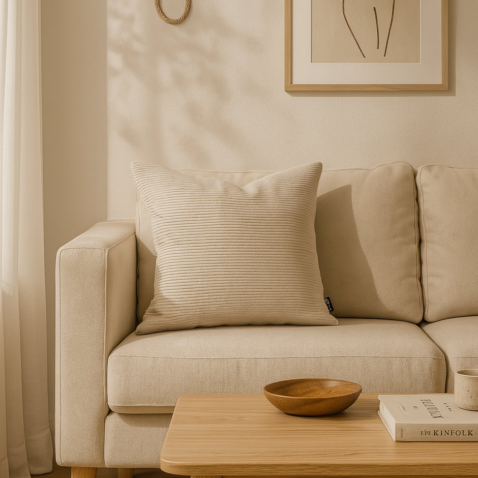 Corduroy Decorative Cushion 45x45 cm, Scandinavian and Boho Style – photo 2
