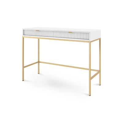 Roza Dressing Table 104x78 cm, Glamour Style – White, Gold
