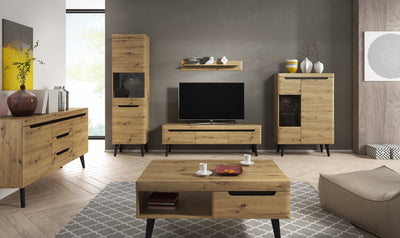Trava TV Unit / TV Stand 160x50, Scandinavian Style – in a room setting