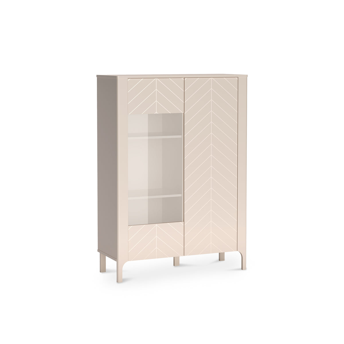 Vitrine EKLIPSO 103x145 vitrée de style moderne, coloris Cachemire – photo principale | Pillovely