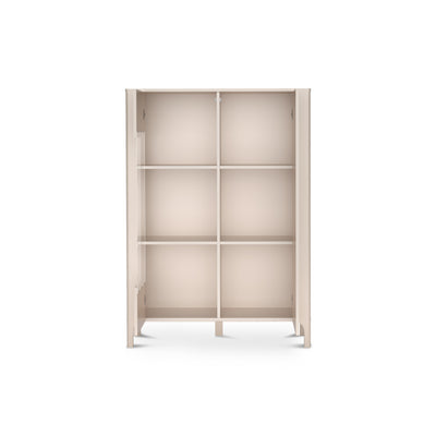 Vitrine EKLIPSO 103x145 vitrée de style moderne, coloris Cachemire – intérieur ouvert | Pillovely
