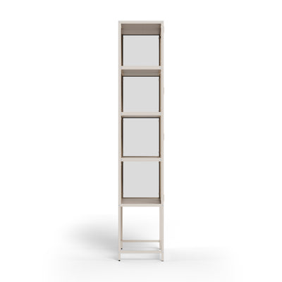 Vitrine Skeleto 77 x 186, mélaminé gris sur le côté – une vitrine élancée d'une profondeur de 35 cm pour la salle à manger