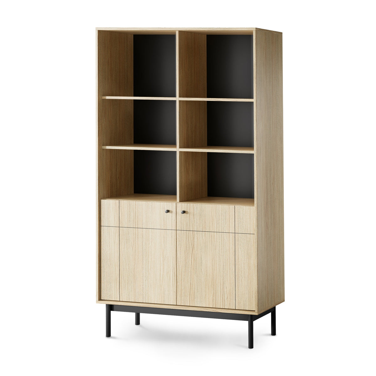 Sabi Display Cabinet 104x185 cm, Japandi Style – Linea Oak